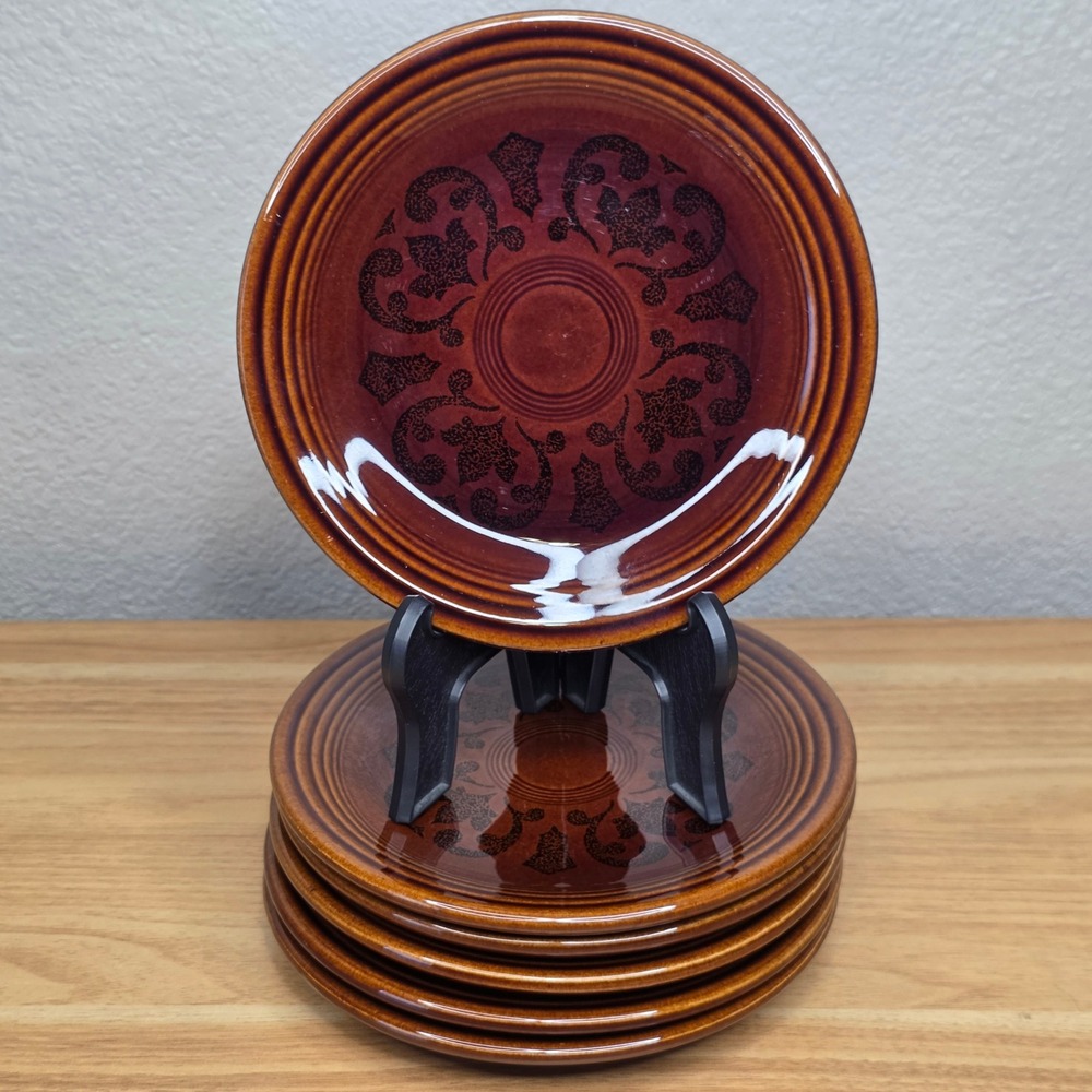 Fiesta Sheffield Amberstone Brown Bread Butter Dessert Plates 6.25" Set of 6